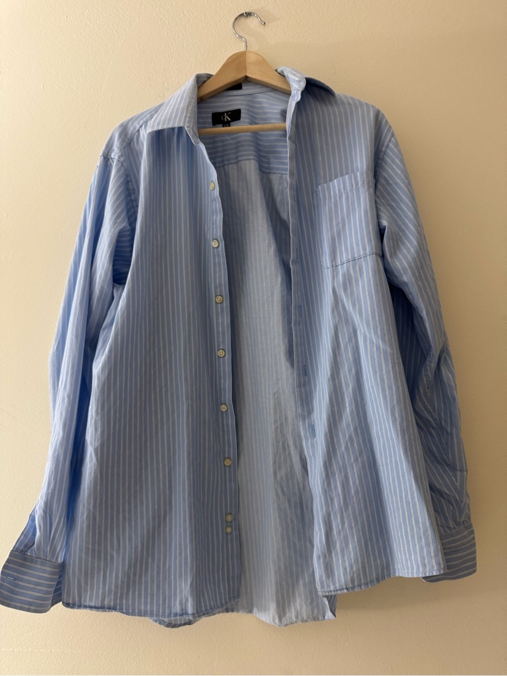 Calvin Klein Light Blue Pinstripe Dress Shirt